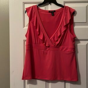 George Sleeveless Pink Ruffled Blouse